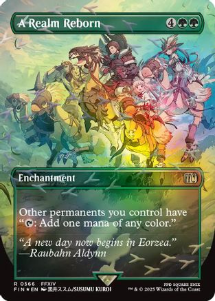 A Realm Reborn (Borderless) (Chocobo Track Foil)  [Foil]  (FIN-566) - [FINAL FANTASY]