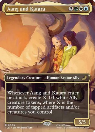 Aang and Katara (Borderless)  [Foil]  (TLE-069) - [Avatar: The Last Airbender: Eternal-Legal]
