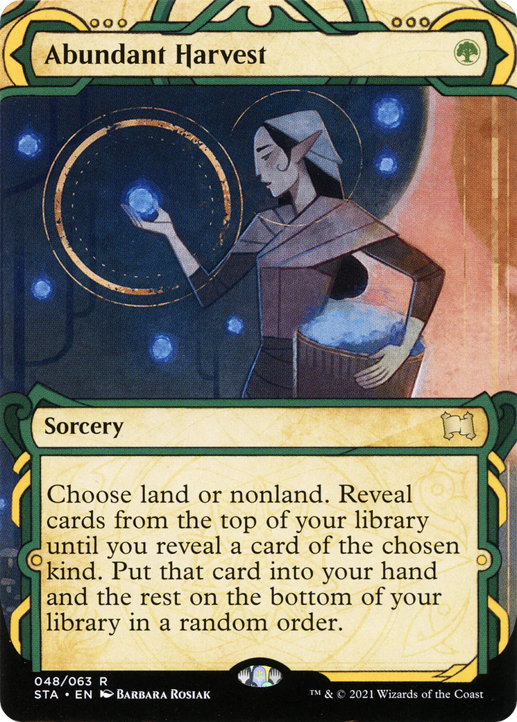 Abundant Harvest [Etched Foil]  (STA-048) - [Strixhaven Mystical Archive]: (Showcase) (Borderless)