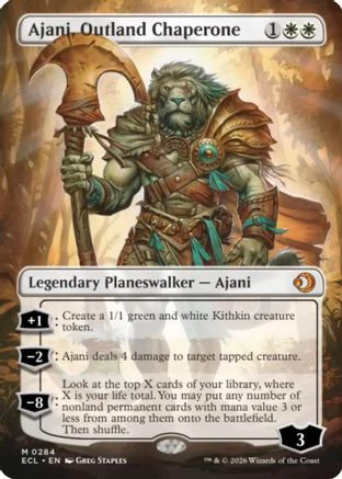 Ajani, Outland Chaperone (Borderless)  [Foil]  (ECL-284) - [Lorwyn Eclipsed]