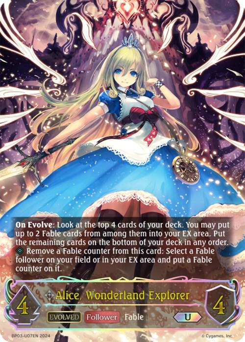 Alice, Wonderland Explorer (Evolved) (U) - BP03: Flame of Laevateinn (BP03-U07EN)
