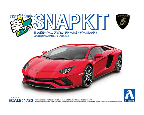 Aoshima 1/32 SNAP KIT #12-C Lamborghini Aventador S (Pearl Red)