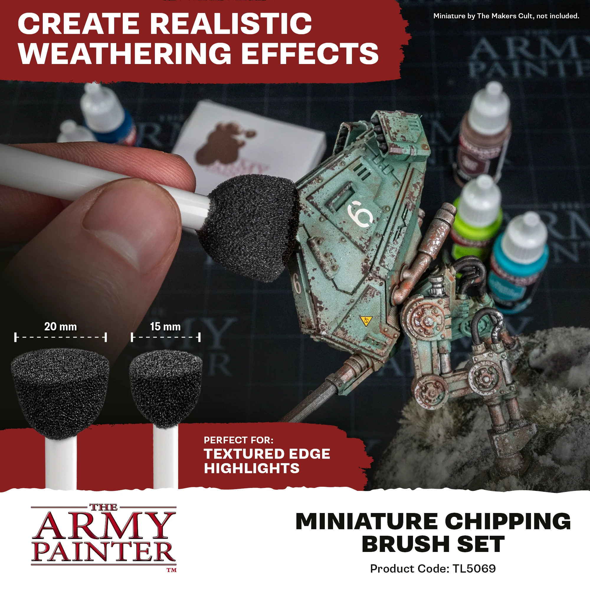 Army Painter Miniature Chipping Brush Set - Image 2