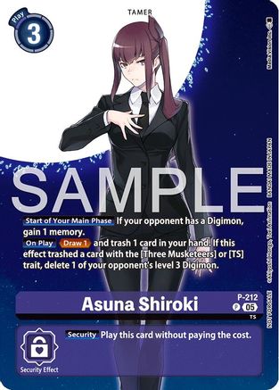Asuna Shiroki (Hacker's Slumber Box Promotion Pack) (P-212) - [Digimon Promotion Cards] Foil