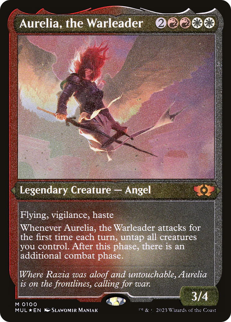 Aurelia, the Warleader (Foil Etched)  [Foil]  (MUL-100) - [Multiverse Legends]