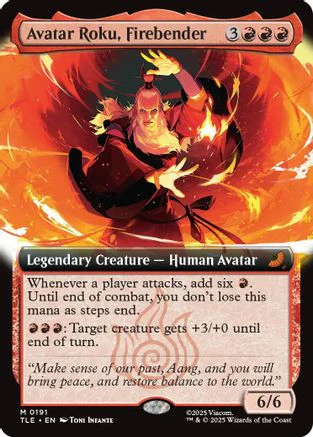 Avatar Roku, Firebender (Extended Art)  [Foil]  (TLE-191) - [Avatar: The Last Airbender: Eternal-Legal]