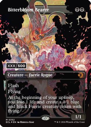 Bitterbloom Bearer (Borderless) (Serial Numbered)  [Foil]  (ECL-352) - [Lorwyn Eclipsed]