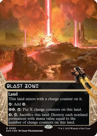 Blast Zone (0092) (Borderless) (Fracture Foil)  [Foil]  (EOS-092) - [Edge of Eternities: Stellar Sights]