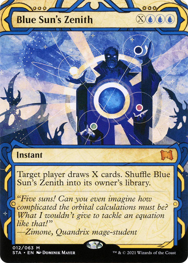 Blue Sun's Zenith [Etched Foil]  (STA-012) - [Strixhaven Mystical Archive]: (Showcase) (Borderless)