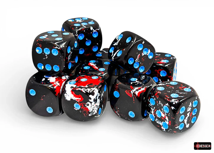 BRUSH 12D6 Dark Side/blue 16mm Dice Block