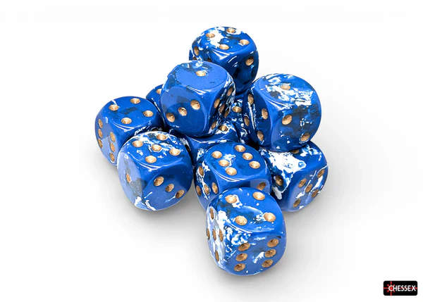 BRUSH 12D6 Wavebreak/gold 16mm Dice Block