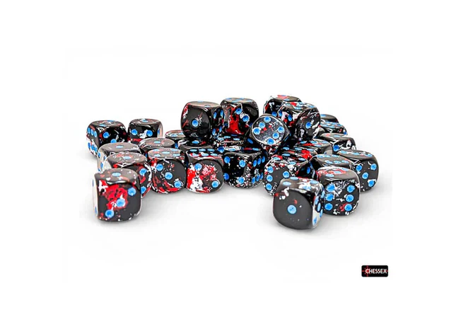 BRUSH 36D6 Dark Side/blue 12mm Dice Block