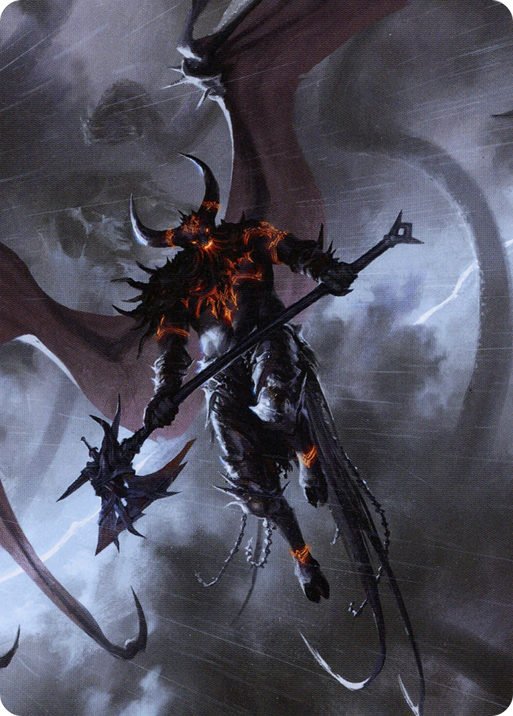 Burning-Rune Demon Art Card  (ASKHM-020) - [Art Series: Kaldheim] (Borderless)