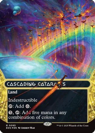 Cascading Cataracts (0095) (Borderless) (Galaxy Foil)  [Foil]  (EOS-095) - [Edge of Eternities: Stellar Sights]