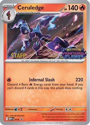 Ceruledge (Prerelease) [Staff]  - (014) Holofoil [ME Mega Evolution Promo]