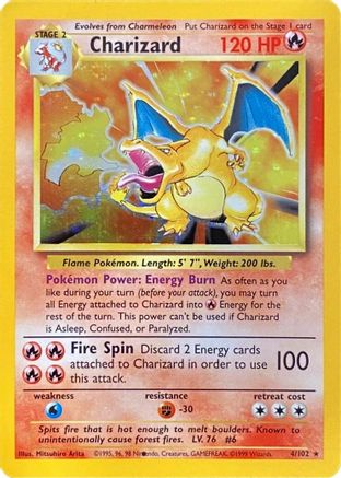 Charizard (Black Dot Error)  - (004) Holofoil [Base Set]