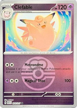 Clefable (Love Ball) - (075) Reverse Holofoil [ME Ascended Heroes]