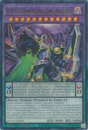 D/D/D/D Dimensional King Arc Crisis [DOOD-EN035] - Doom of Dimensions 1st Edition - Ultra Rare