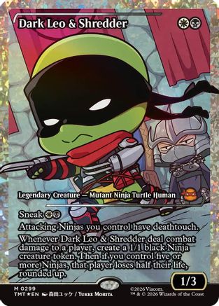 Dark Leo & Shredder (Showcase) (Fracture Foil)  [Foil]  (TMT-299) - [Teenage Mutant Ninja Turtles]