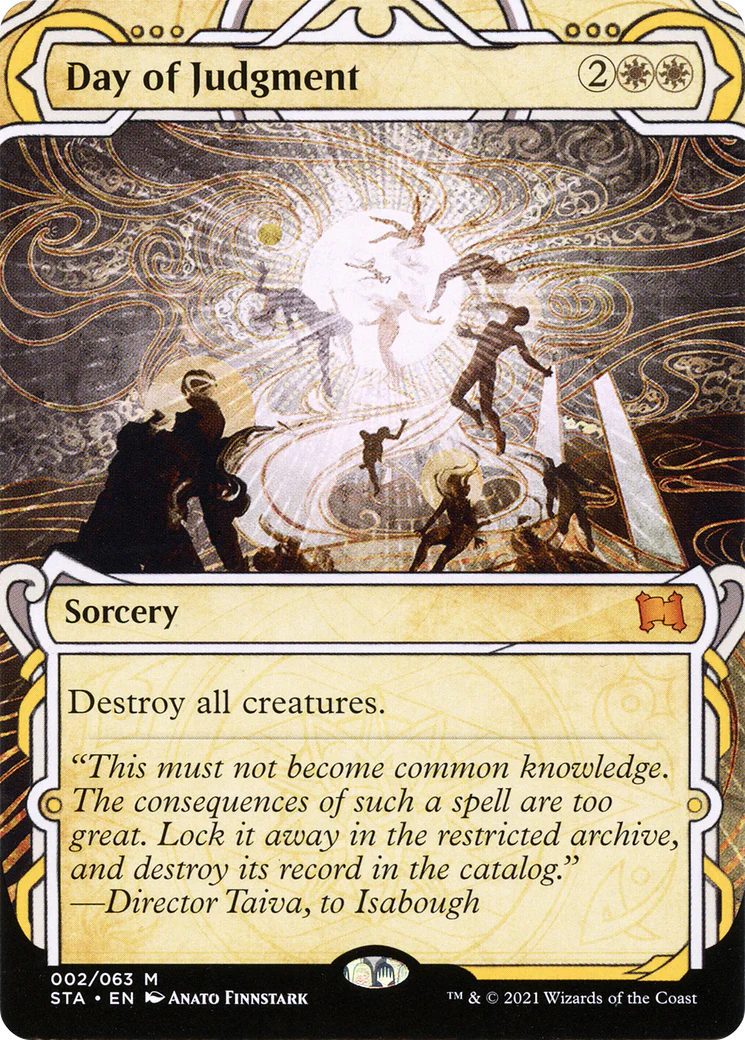 Day of Judgment [Etched Foil]  (STA-002) - [Strixhaven Mystical Archive]: (Showcase) (Borderless)