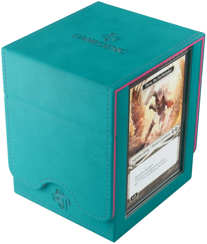 Deck Box: Squire Plus XL: Teal/Pink (100 ct)