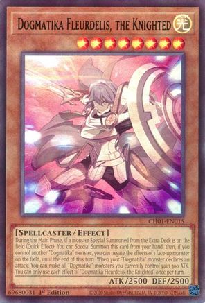 Dogmatika Fleurdelis, the Knighted [CH01-EN015] - THE CHRONICLES DECK: The Fallen & The Virtuous (All-Foil Edition) 1st Edition - Ultra Rare
