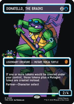 Donatello, the Brains (0085) (Borderless) (Surge Foil)  [Foil]  (TMC-085) - [Commander: Teenage Mutant Ninja Turtles]