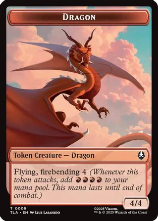 Dragon // Food (0019) Double-Sided Token  [Foil]  (TLA-9 // 19) - [Avatar: The Last Airbender]