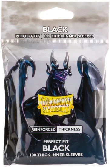 DRAGON SHIELD SLEEVES PERFECT FIT THICK INNER BLACK 100CT