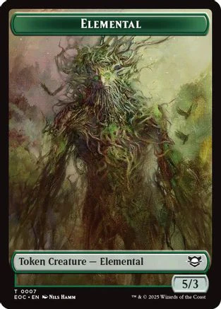 Elemental (0007) // Golem (0014) Double-Sided Token  [Foil]  (EOC-7 // 14) - [Commander: Edge of Eternities]