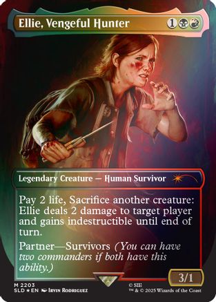 Ellie, Vengeful Hunter (Rainbow Foil)  [Foil]  (SLD-2203) - [Secret Lair Drop Series]