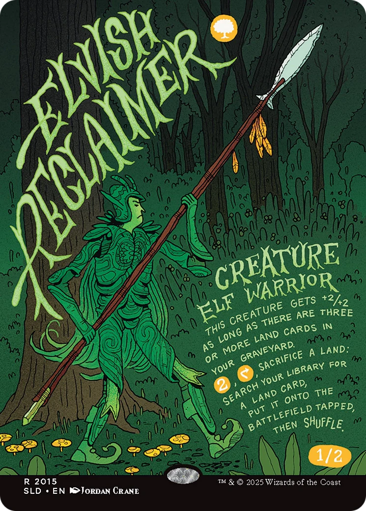 Elvish Reclaimer  [Foil]  (SLD-2015) - [Secret Lair Drop] (Borderless)