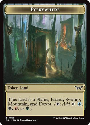 Everywhere // Copy Double-Sided Token  [Foil]  (DSK-16 // 1) - [Duskmourn: House of Horror]