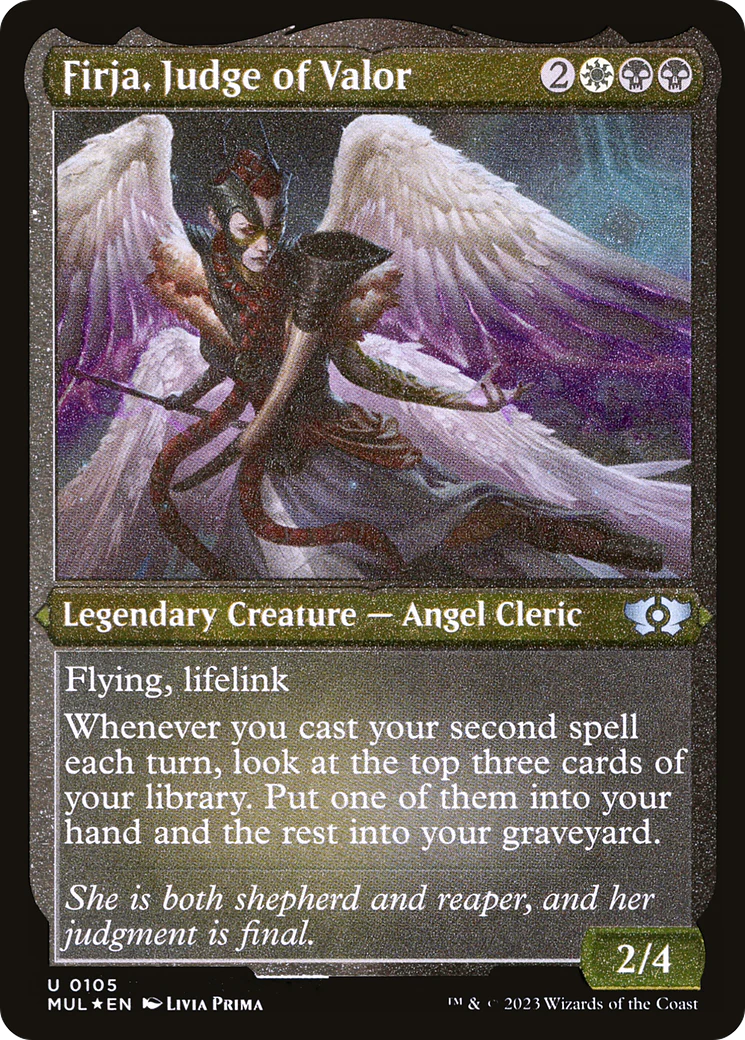 Firja, Judge of Valor (Foil Etched)  [Foil]  (MUL-105) - [Multiverse Legends]