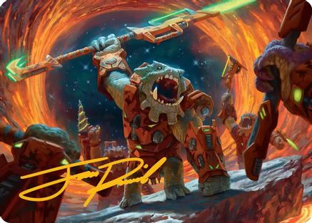 Frontline War-Rager Art Card (Gold-Stamped Signature)  (AAEOE-016) - [Art Series: Edge of Eternities]