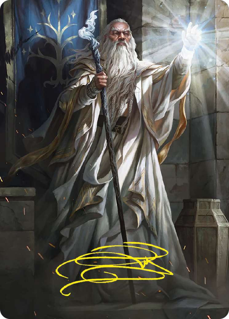 Gandalf the White Art Card (Gold-Stamped Signature)  (ASLTR-003) - [Tales of Middle-earth Art Series] (Borderless)