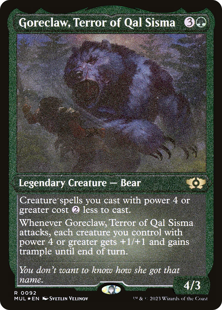 Goreclaw, Terror of Qal Sisma (Foil Etched)  [Foil]  (MUL-092) - [Multiverse Legends]