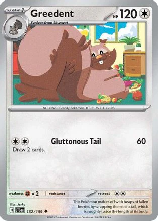 Greedent  - (132/159) Reverse Holofoil [SV09 Journey Together]