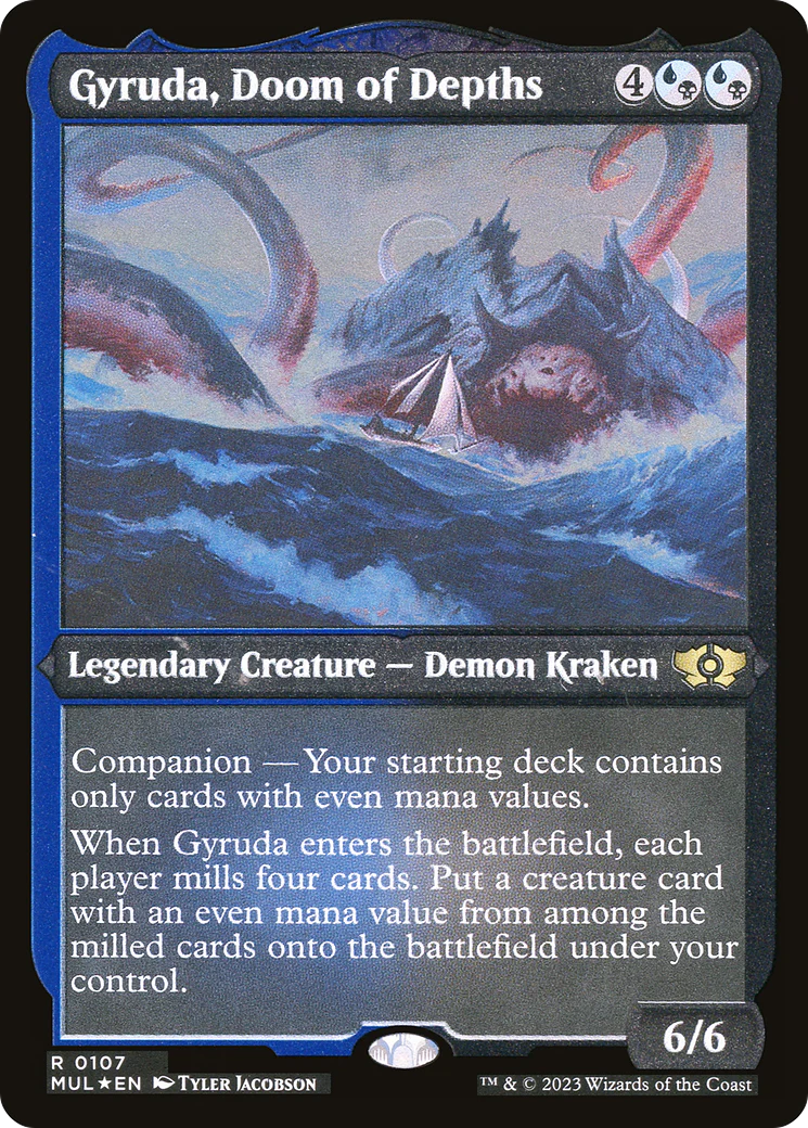 Gyruda, Doom of Depths (Foil Etched)  [Foil]  (MUL-107) - [Multiverse Legends]: (companion)