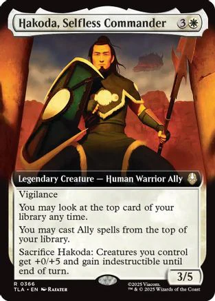 Hakoda, Selfless Commander (Extended Art)  [Foil]  (TLA-366) - [Avatar: The Last Airbender]