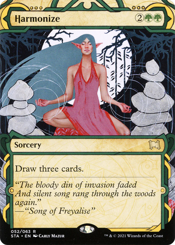 Harmonize [Etched Foil]  (STA-052) - [Strixhaven Mystical Archive]: (Showcase) (Borderless)