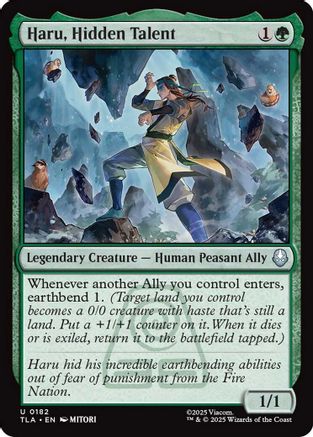 Haru, Hidden Talent  [Foil]  (TLA-182) - [Avatar: The Last Airbender]