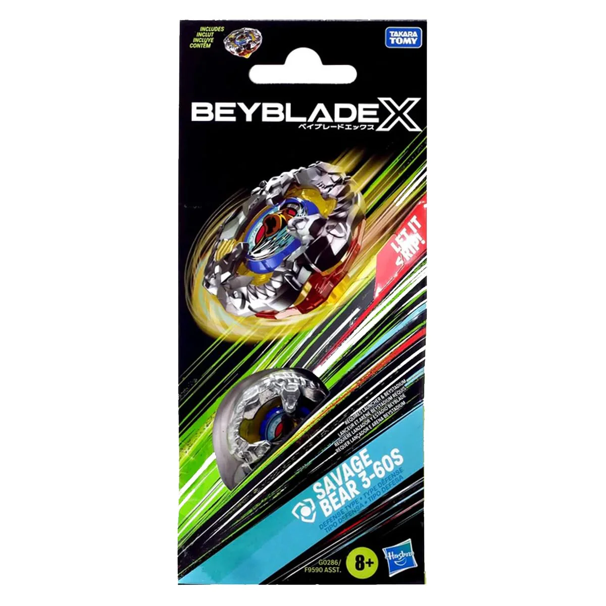 Hasbro Beyblade X Savage Bear3-60S Top Booster Pack Set