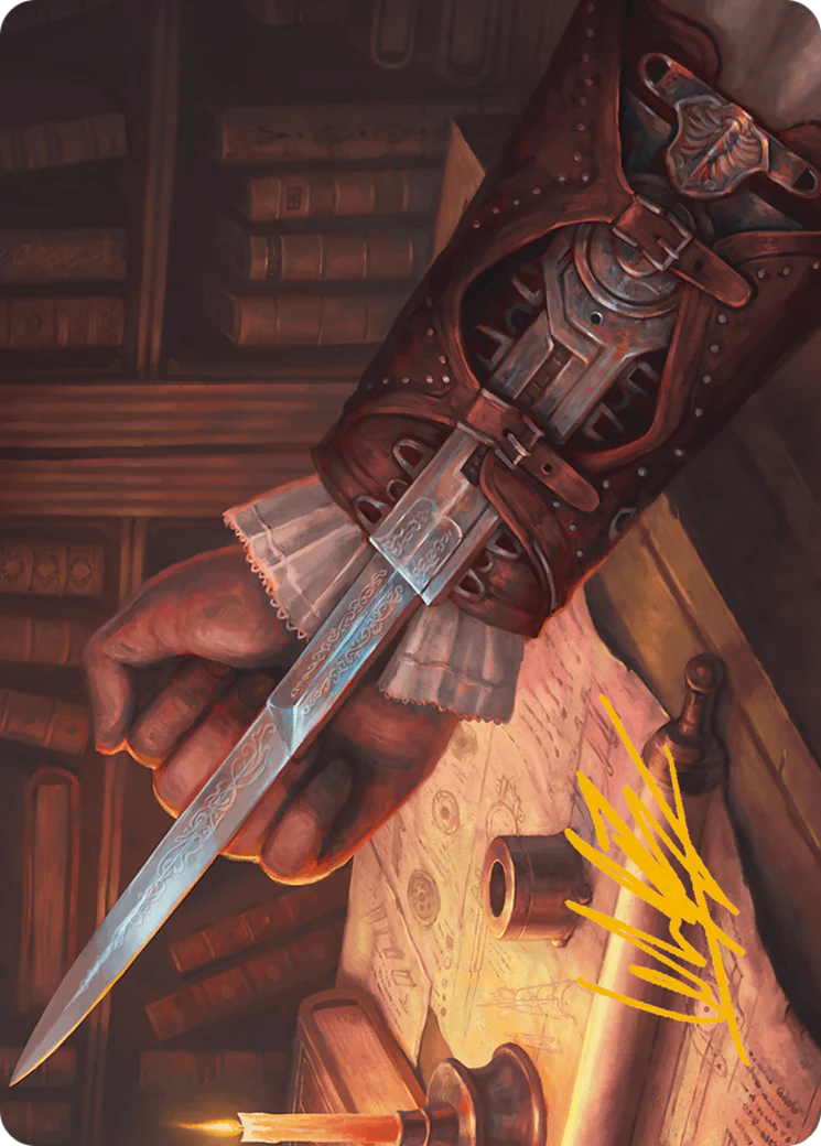 Hidden Blade Art Card (Gold-Stamped Signature)  (ASACR-009) - [Assassin's Creed Art Series] (Borderless)