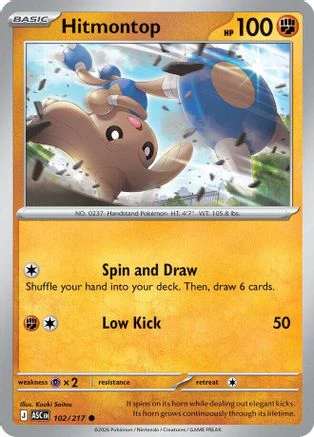 Hitmontop - (102/217) Reverse Holofoil [ME Ascended Heroes]