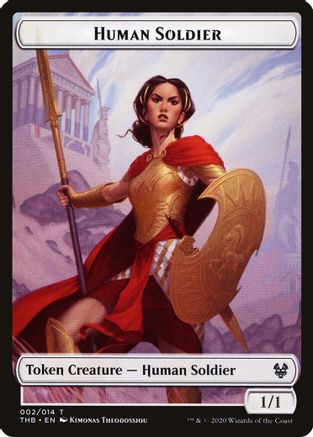 Human Soldier // Wall Double-Sided Token  [Foil]  (THB-2 // 14) - [Theros Beyond Death Tokens]