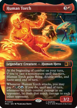 Human Torch (Borderless)  (MSC-003) - [Commander: Marvel Super Heroes]