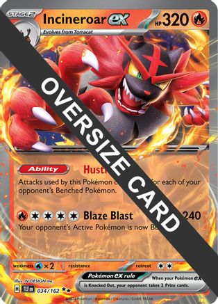 Incineroar ex - (034/162) Holofoil [Jumbo Cards]