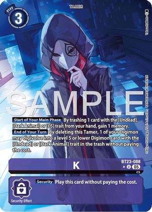 K (Alternate Art) (BT23-088) - [Hackers' Slumber] Foil