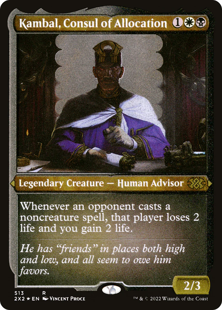 Kambal, Consul of Allocation (Foil Etched)  [Foil]  (2X2-513) - [Double Masters 2022]